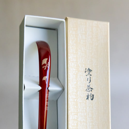 Handmade Chashaku (tea scoop) - Gold Ginkgo