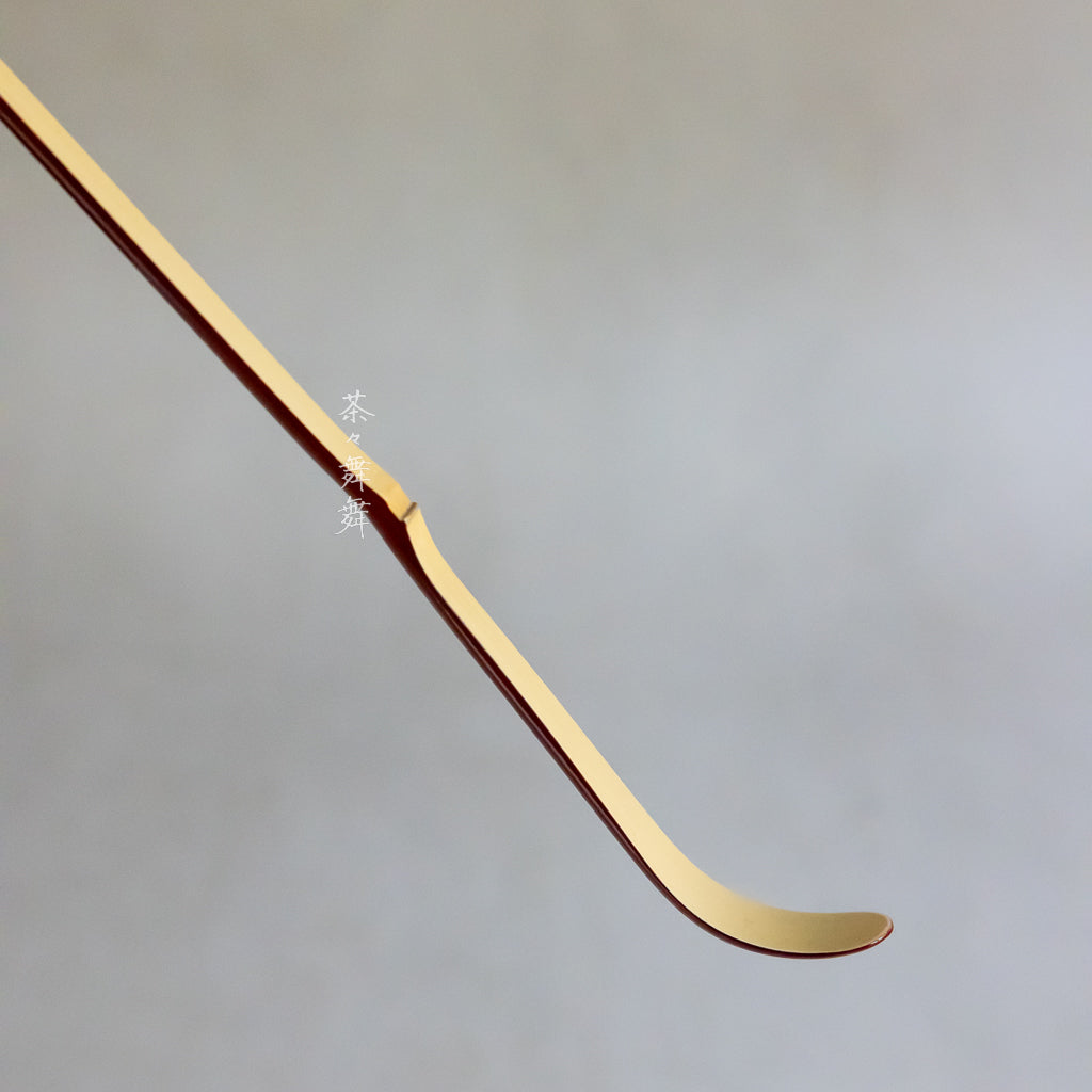 Handmade Chashaku (tea scoop) - Gold Ginkgo
