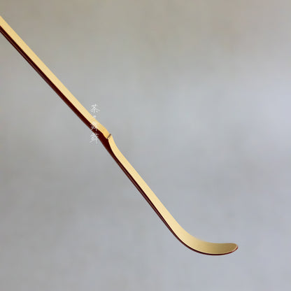 Handmade Chashaku (tea scoop) - Gold Ginkgo