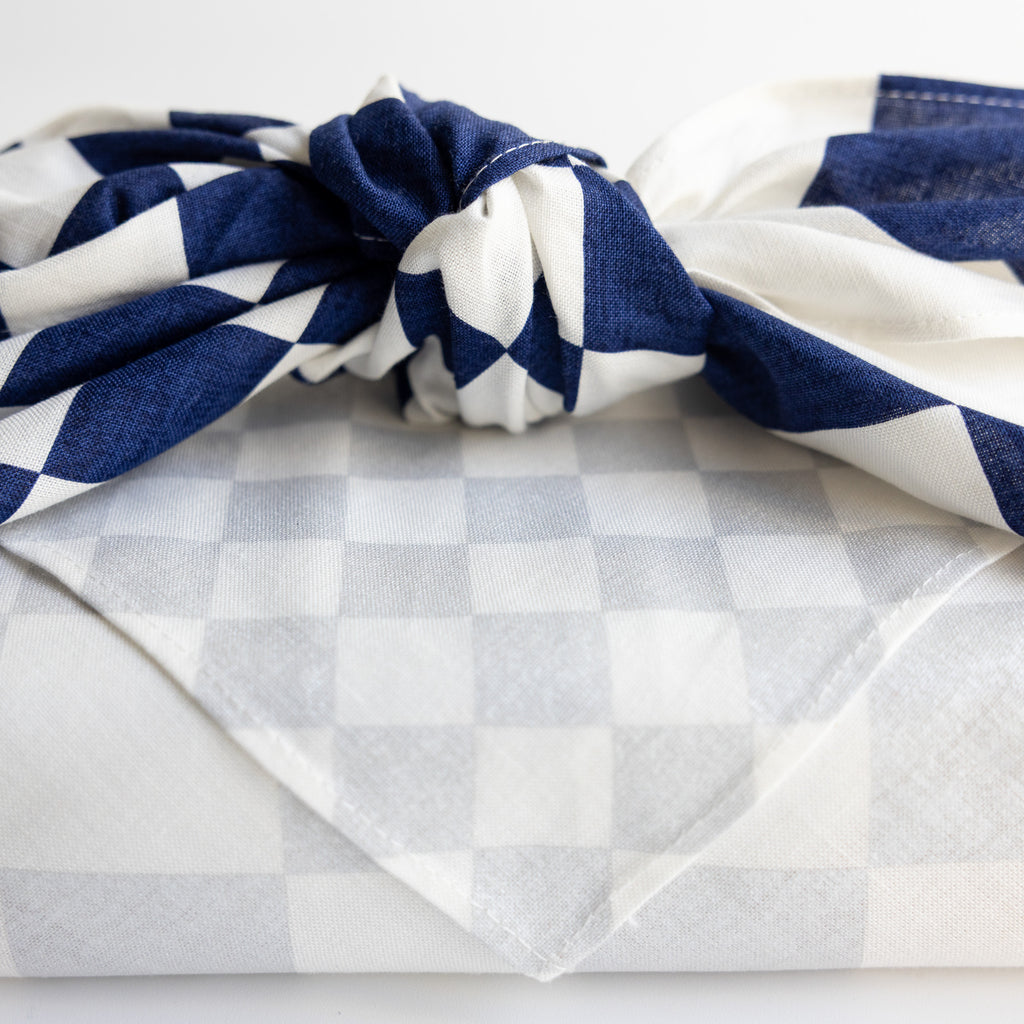 Furoshiki - Ichimatsu Checkered Blue