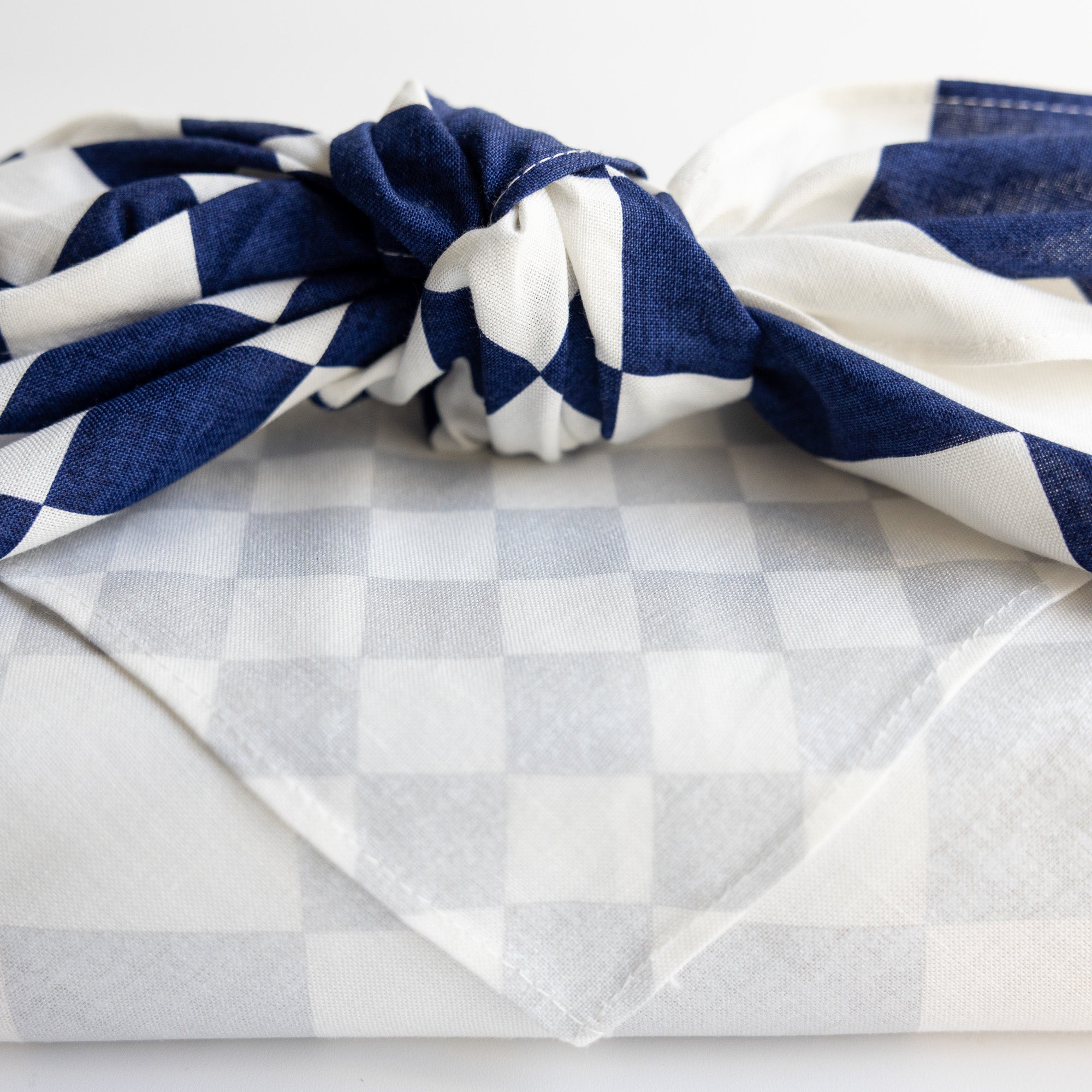 Furoshiki - Ichimatsu Checkered Blue