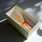 Handcrafted "Shin-Kazuho" White Bamboo Chasen with Red Thread