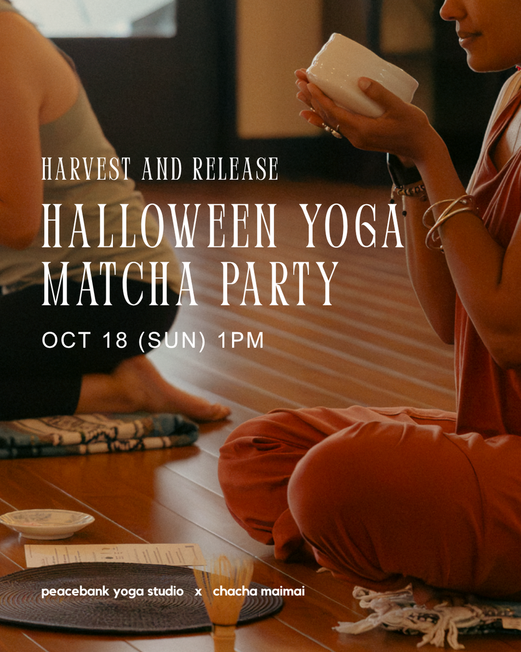 10/18 peacebank yoga Matcha & Mindfulness workshop